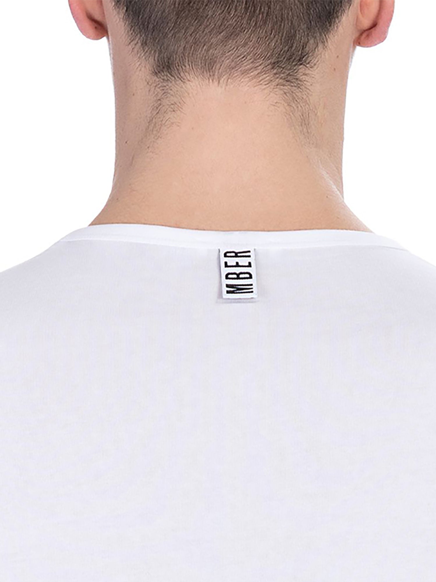 T-shirt da uomo Misto Cotton + Elastane - T-Shirt | secretrend | BKK1UTS01BI-WHITE-S