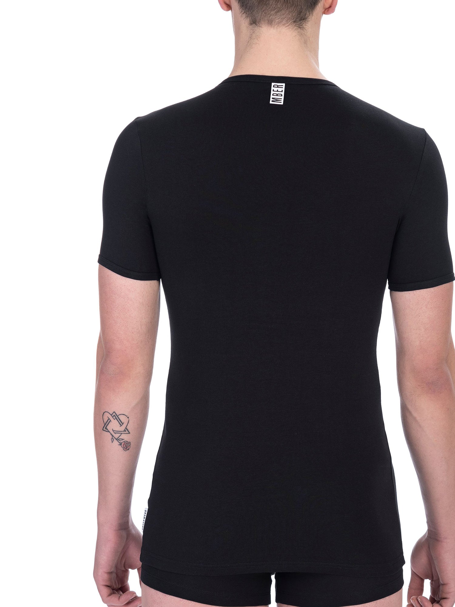 T-shirt da uomo Misto Cotton + Elastane - T-Shirt | secretrend | BKK1UTS01SI-BLACK-XXL