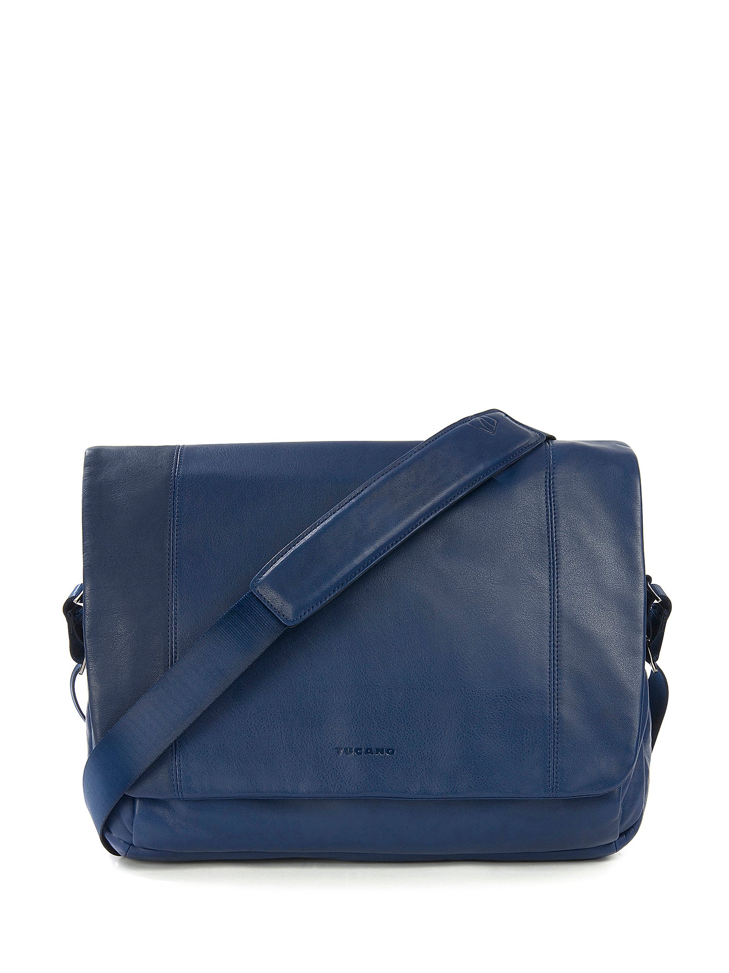 Borsa a tracolla unisex vera pelle Casual BMOP15-Blu Tucano