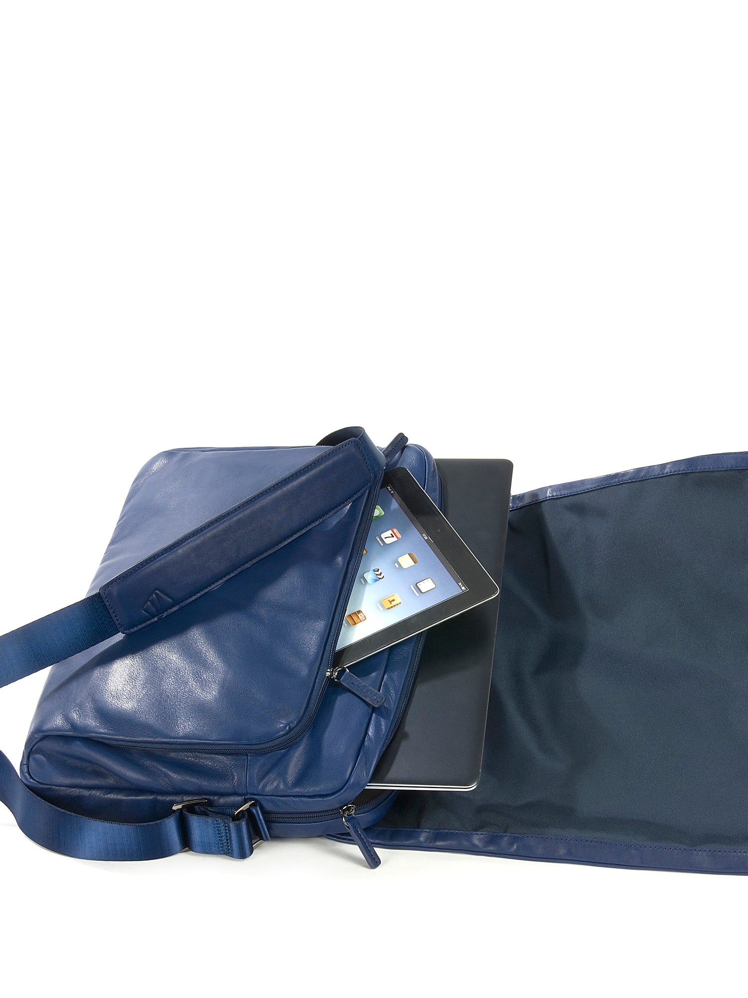 Borsa a tracolla unisex vera pelle Casual BMOP15-Blu Tucano