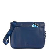 Borsa a tracolla unisex vera pelle Casual BMOP15-Blu Tucano