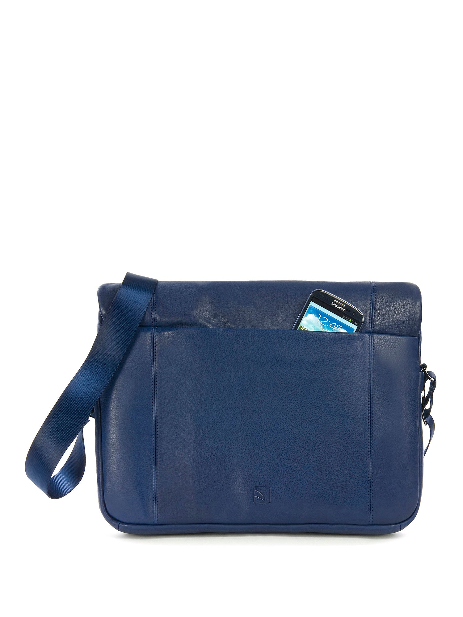 Borsa a tracolla unisex vera pelle Casual BMOP15-Blu Tucano
