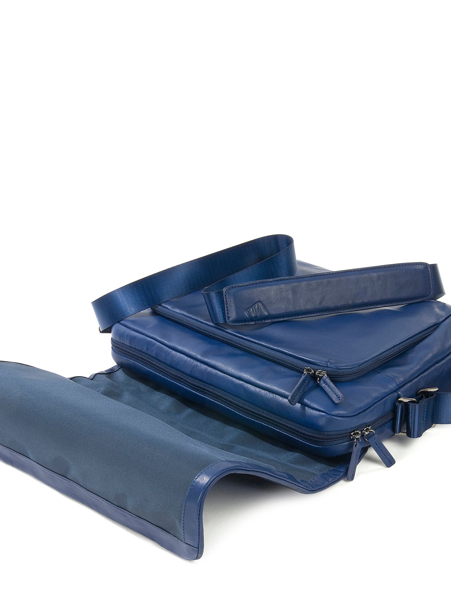 Borsa a tracolla unisex vera pelle Casual BMOP15-Blu Tucano