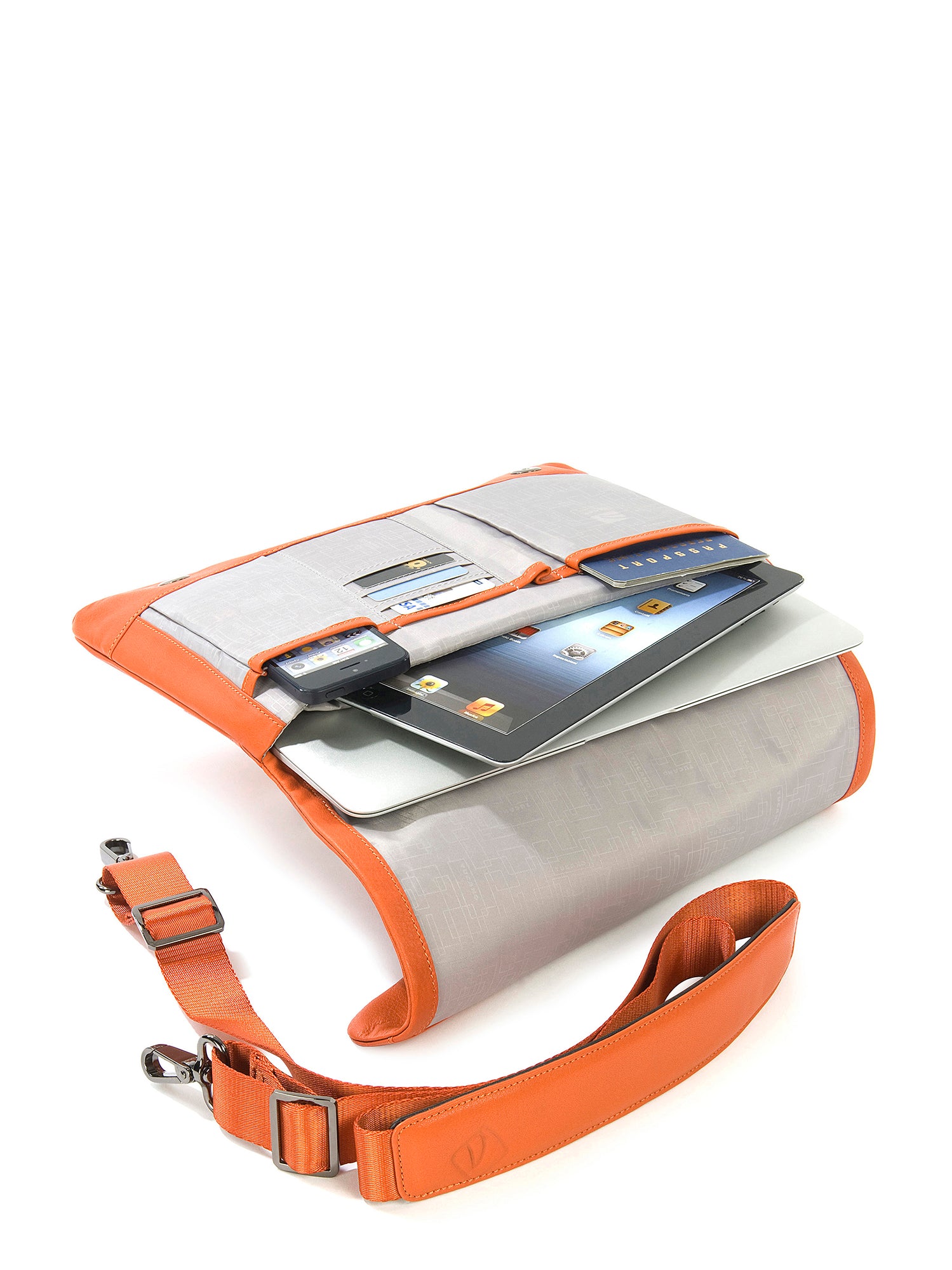 Borsa a tracolla unisex in vera pelle Casual BOCP11-Arancione Tucano