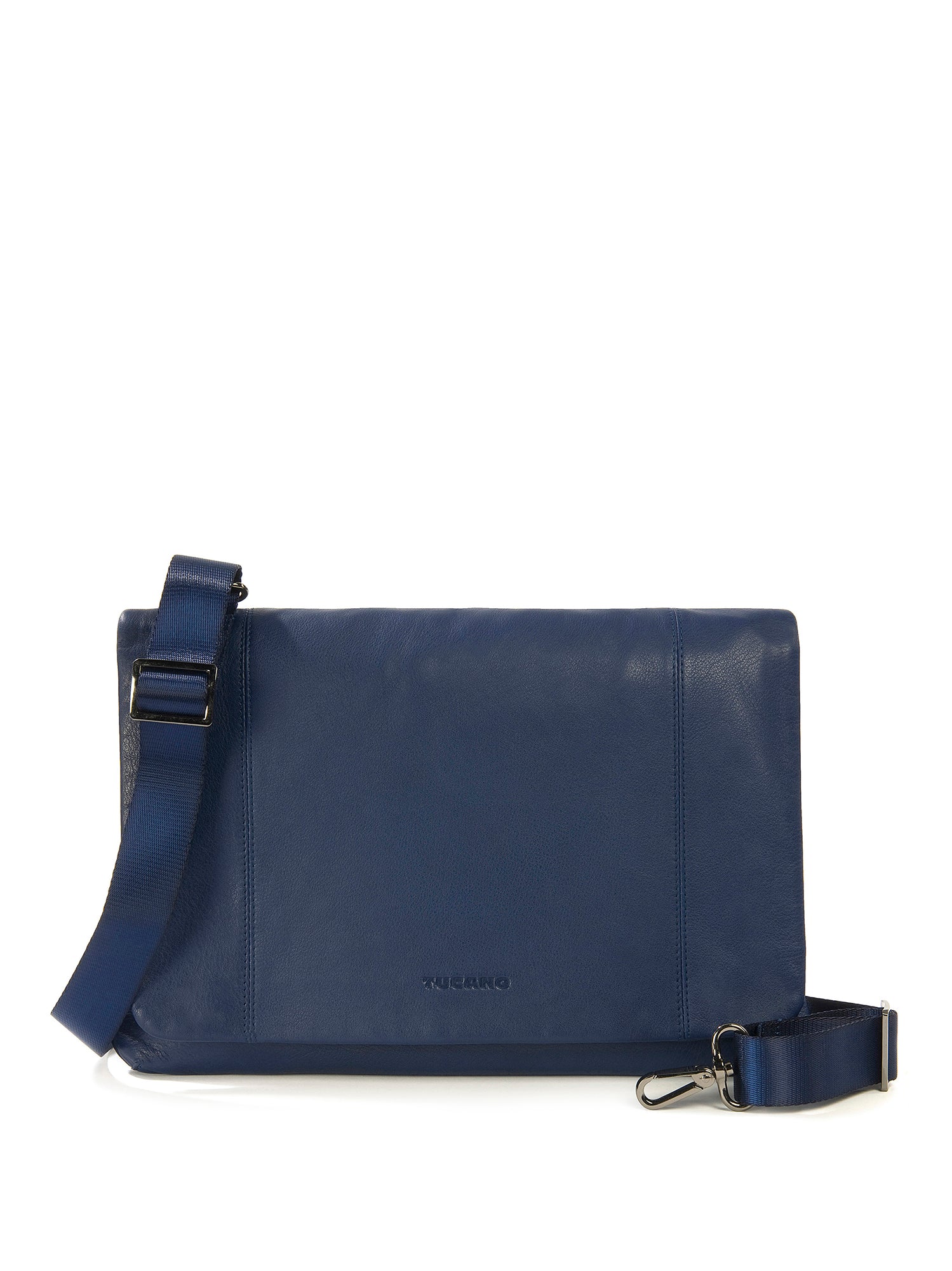 Borsa a tracolla unisex in vera pelle Casual BOCP11-Blu Tucano