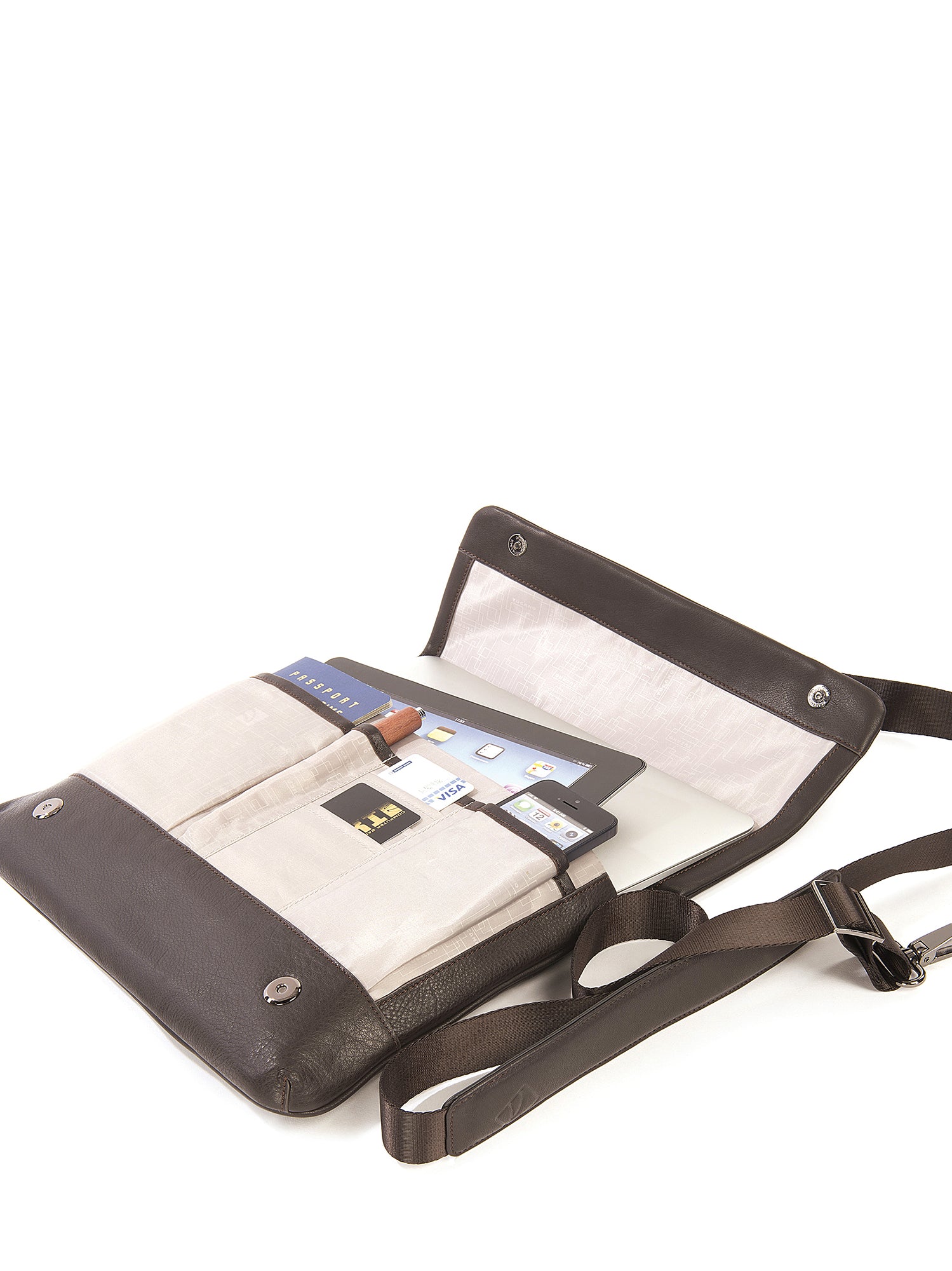 Borsa a tracolla unisex in vera pelle Casual BOCP11-Marrone Tucano