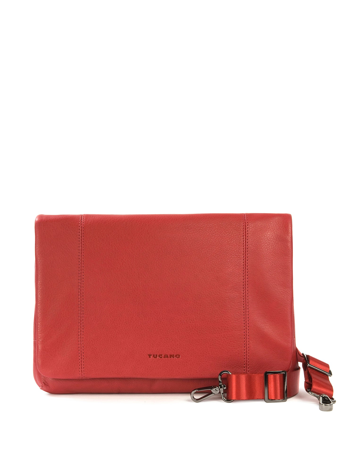 Borsa a tracolla unisex in vera pelle Casual BOCP11-Rosso Tucano