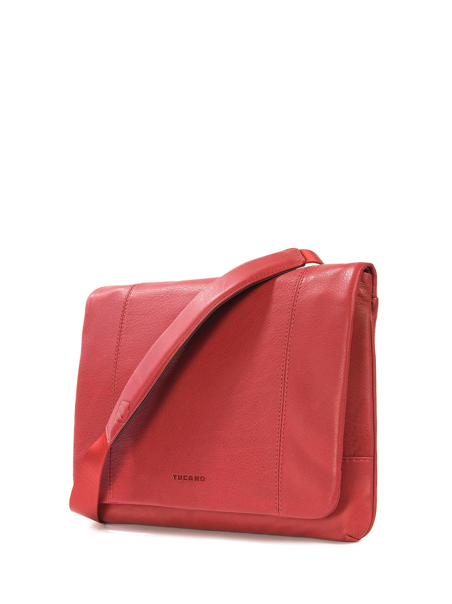 Borsa a tracolla unisex in vera pelle Casual BOCP11-Rosso Tucano