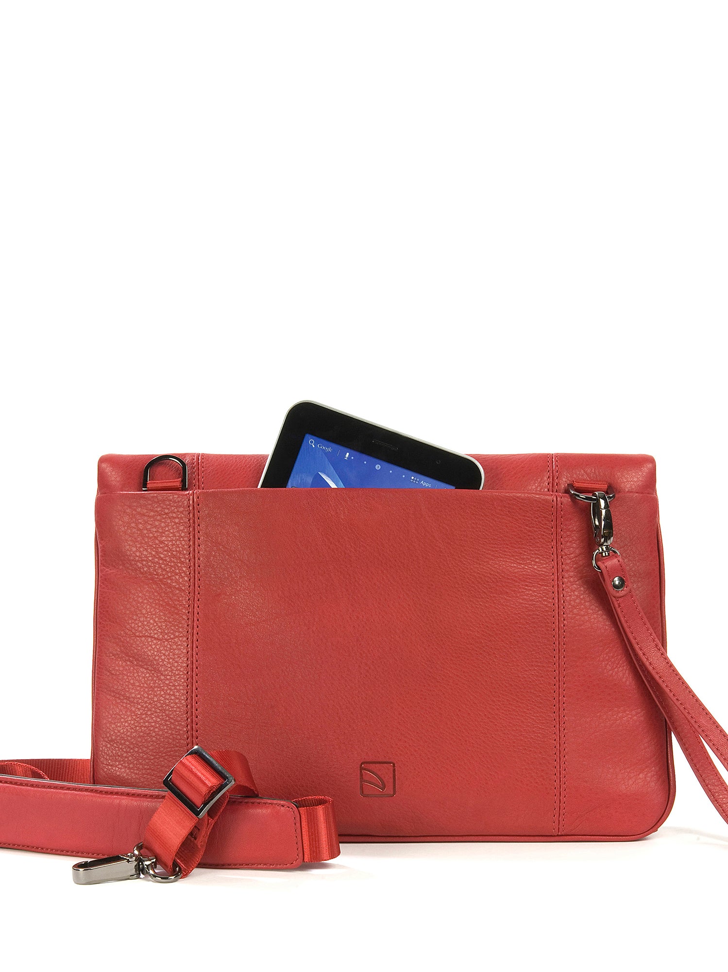 Borsa a tracolla unisex in vera pelle Casual BOCP11-Rosso Tucano