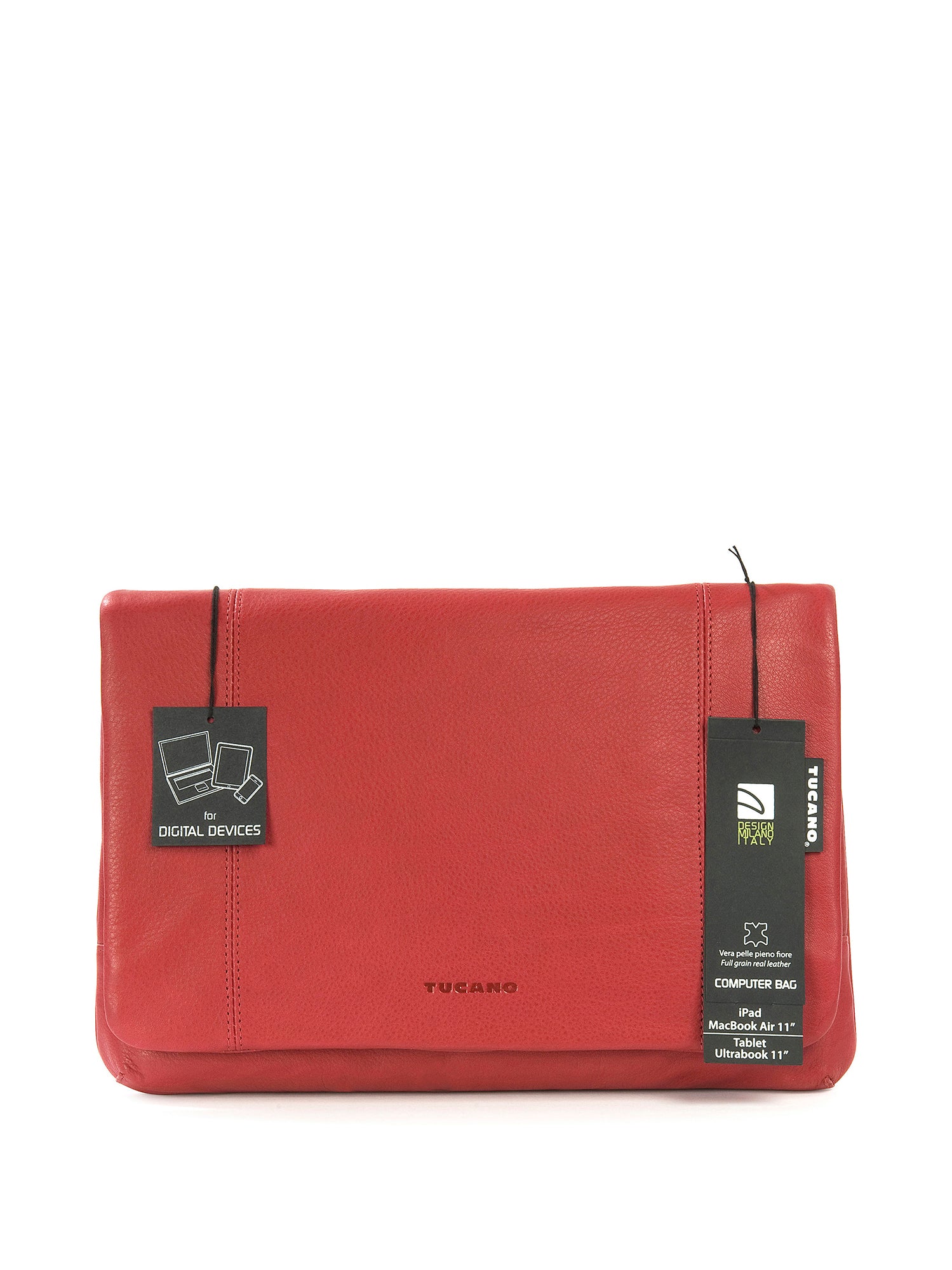 Borsa a tracolla unisex in vera pelle Casual BOCP11-Rosso Tucano