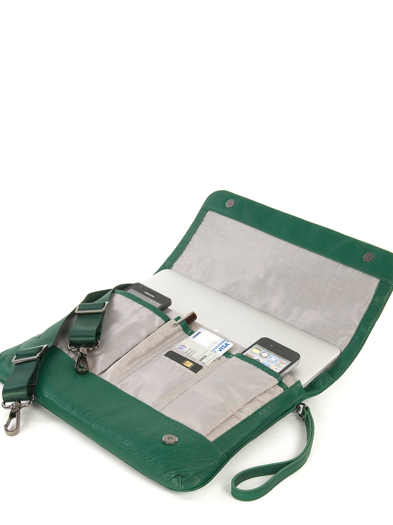 Borsa a tracolla unisex in vera pelle Casual BOCP11-Verde Tucano