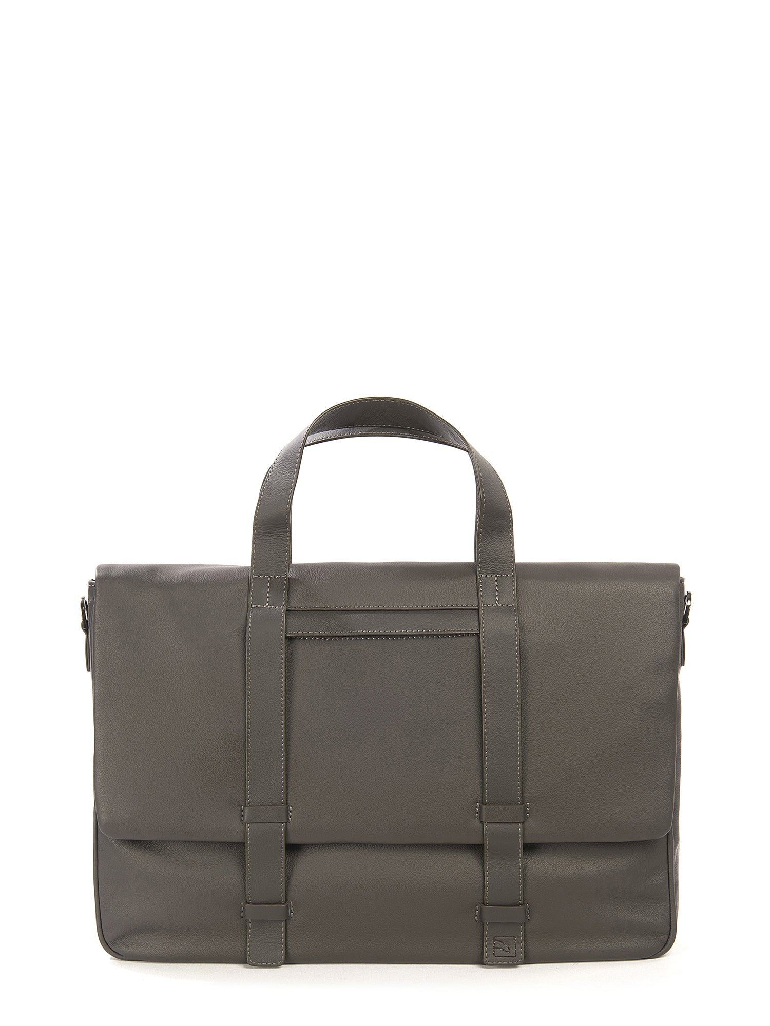 Borsa a mano unisex vera pelle Casual BTE15-Grigio ghiaccio Tucano