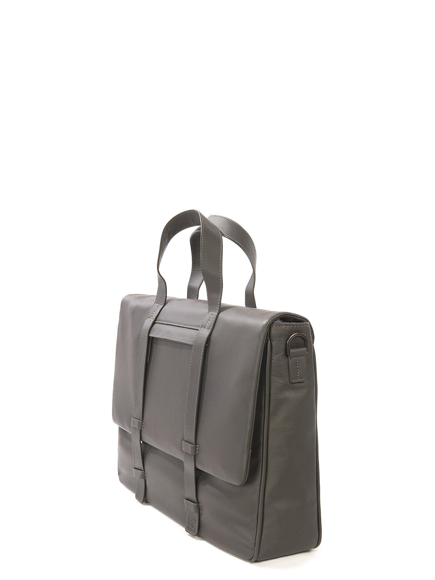 Borsa a mano unisex vera pelle Casual BTE15-Grigio ghiaccio Tucano
