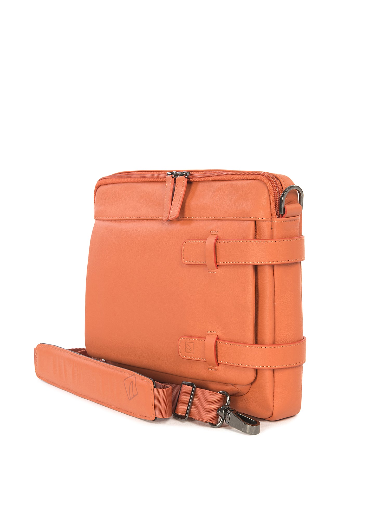 Borsa a tracolla unisex vera pelle Casual BTES-Arancione Tucano