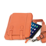 Borsa a tracolla unisex vera pelle Casual BTES-Arancione Tucano
