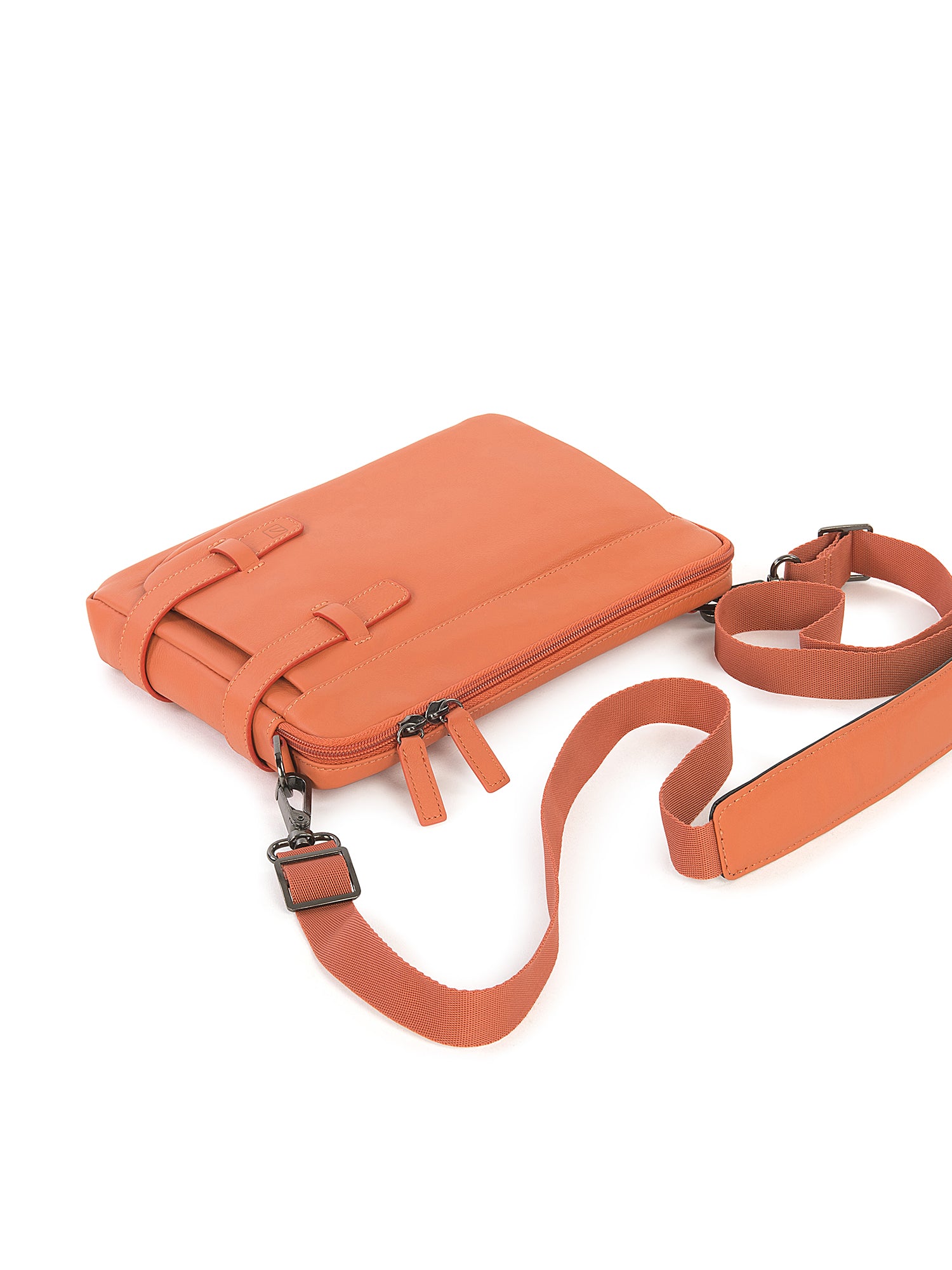 Borsa a tracolla unisex vera pelle Casual BTES-Arancione Tucano