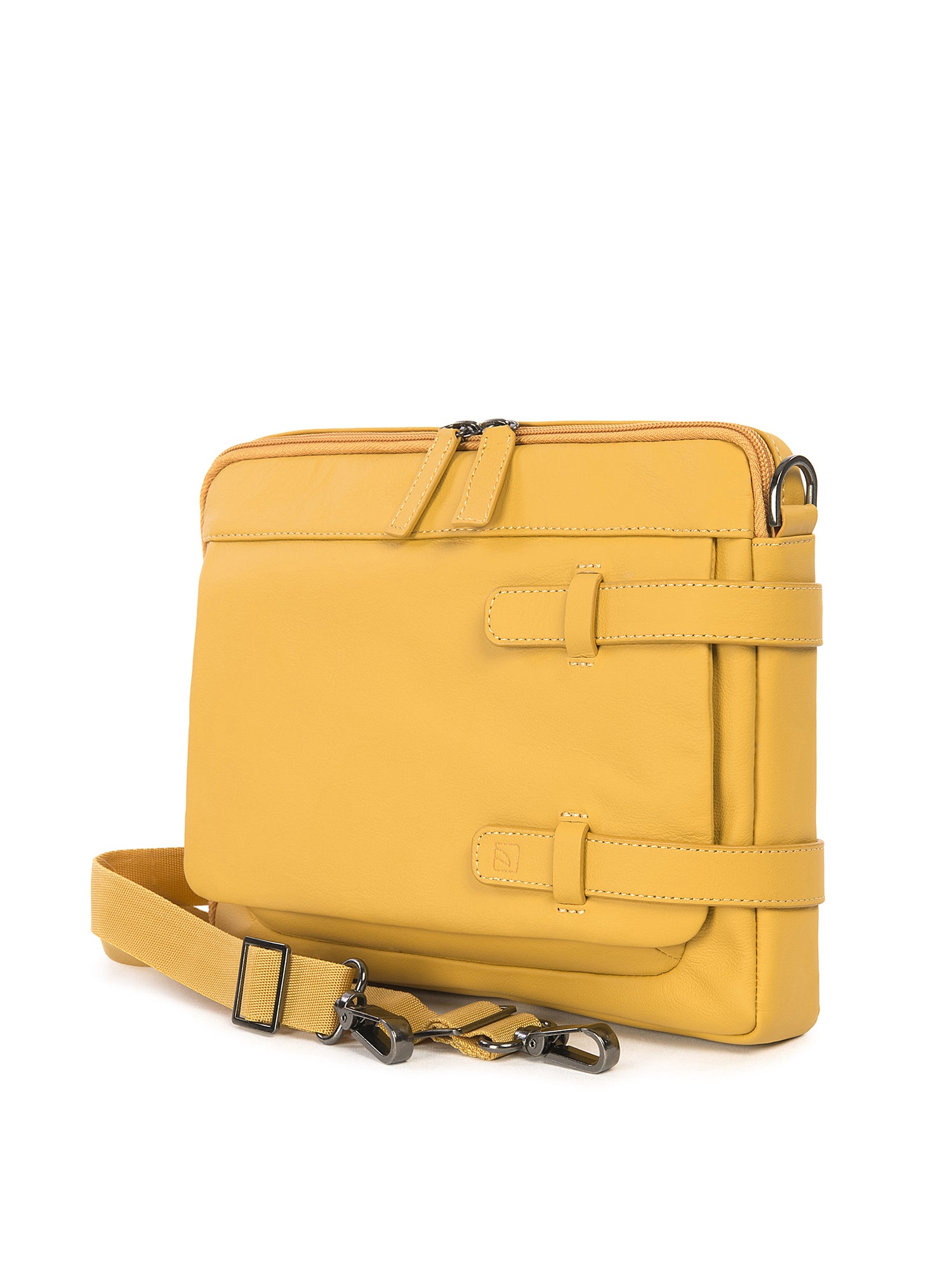 Borsa a tracolla unisex vera pelle Casual BTES-Giallo Tucano