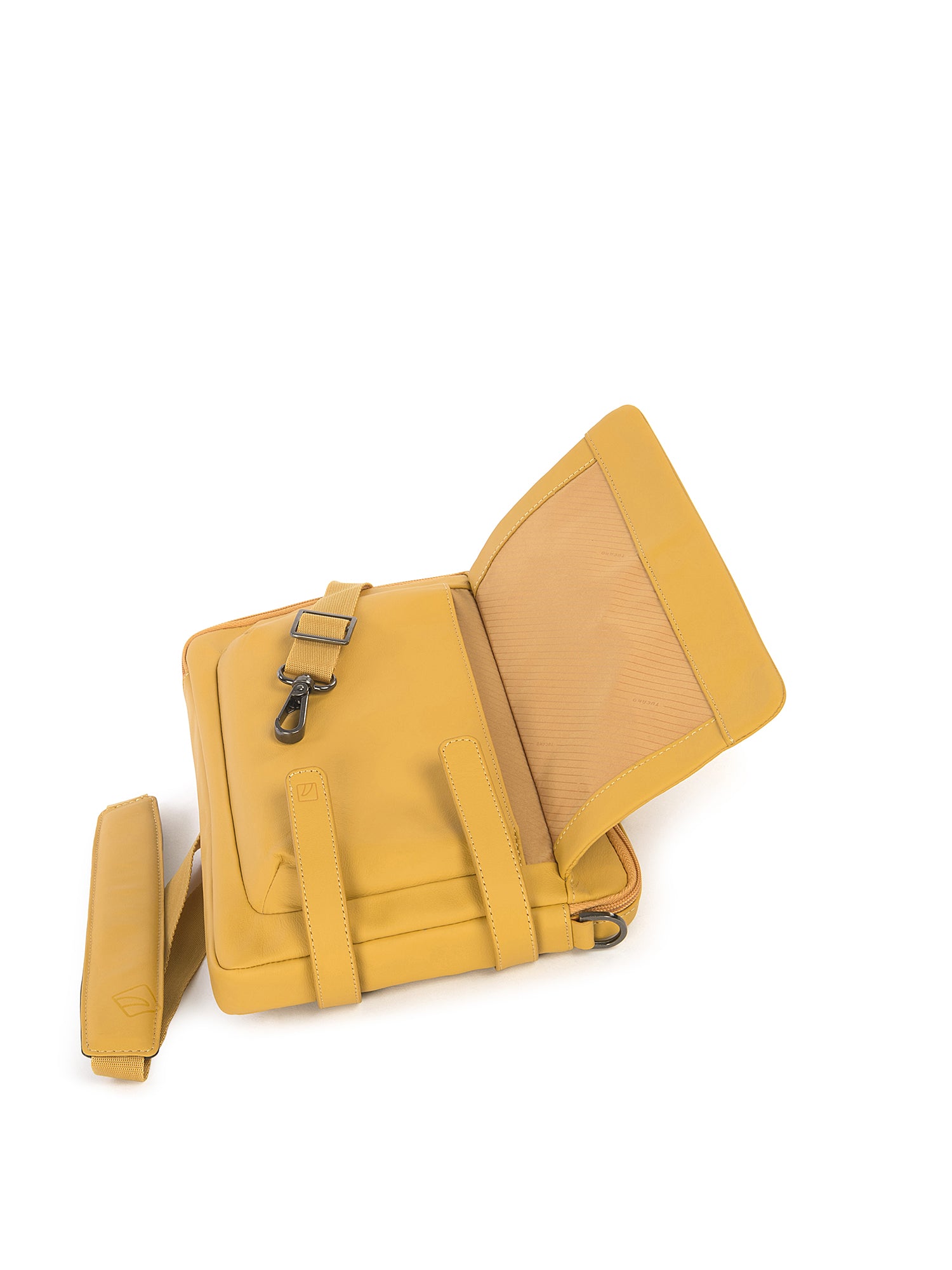 Borsa a tracolla unisex vera pelle Casual BTES-Giallo Tucano