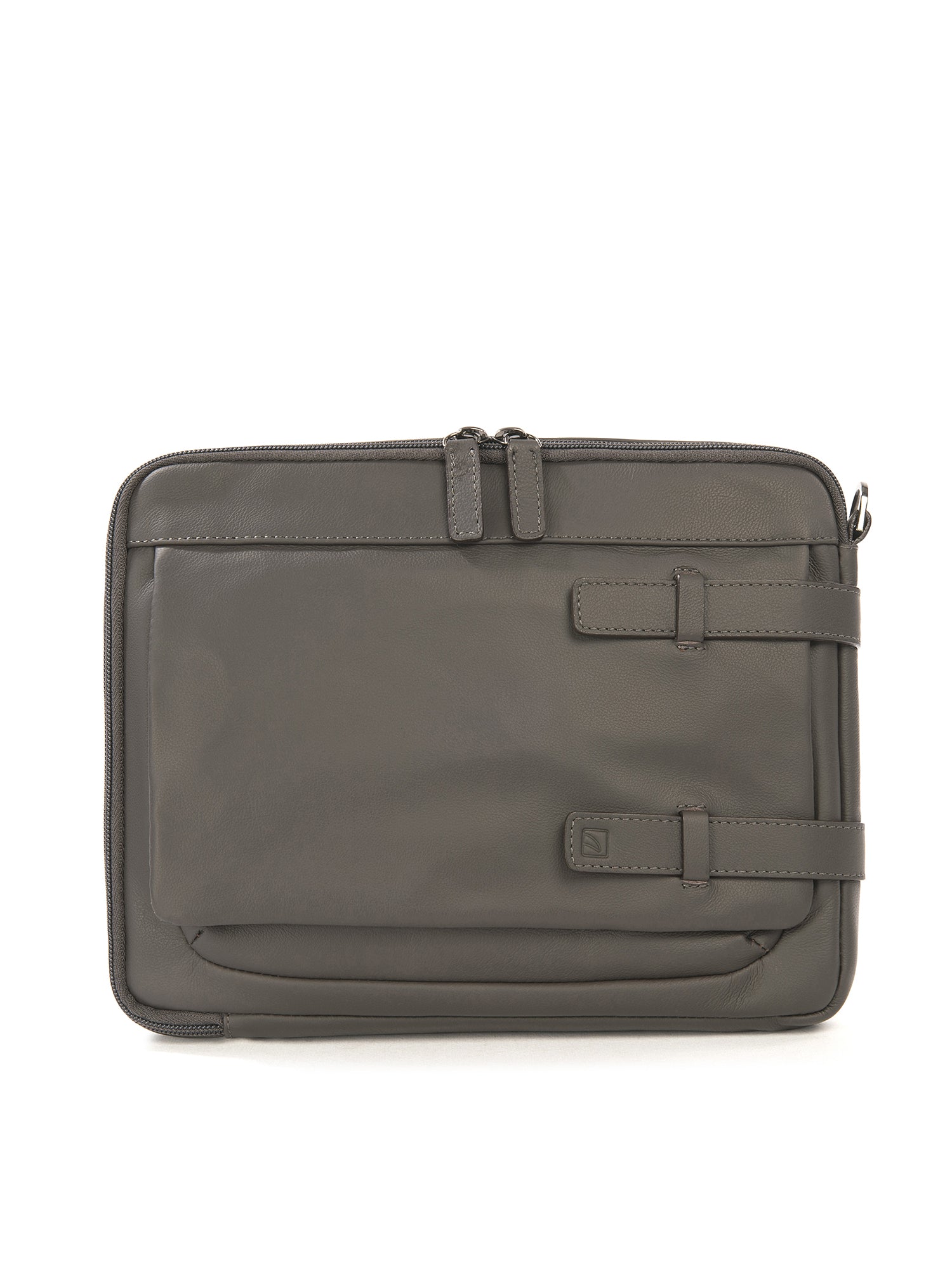 Borsa a tracolla unisex vera pelle Casual BTES-Grigio Tucano