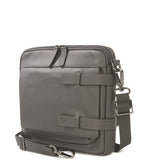 Borsa a tracolla unisex vera pelle Casual BTES-Grigio Tucano
