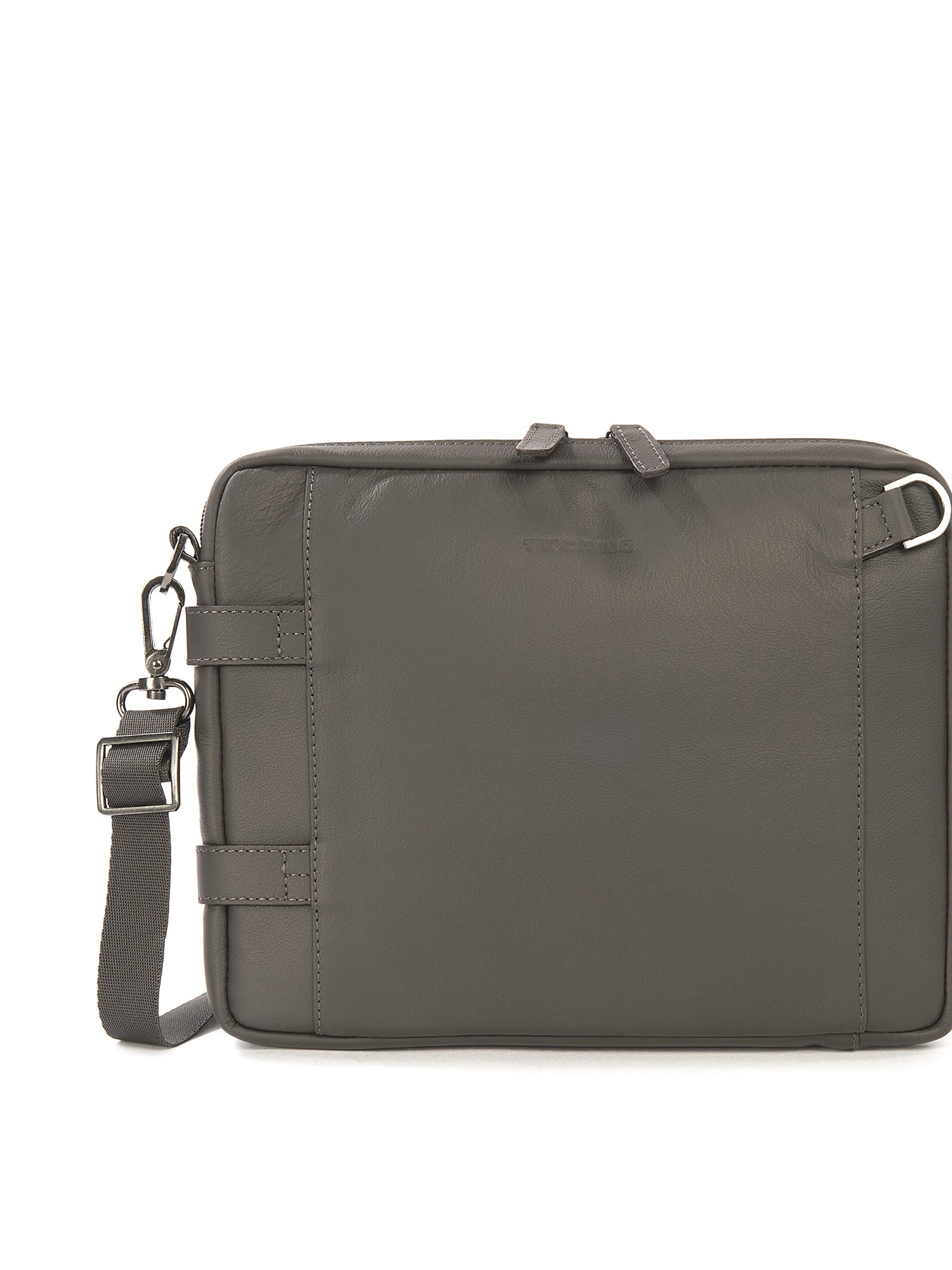 Borsa a tracolla unisex vera pelle Casual BTES-Grigio Tucano