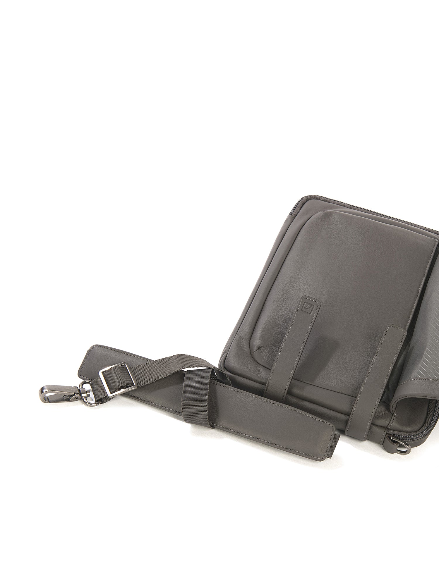 Borsa a tracolla unisex vera pelle Casual BTES-Grigio Tucano