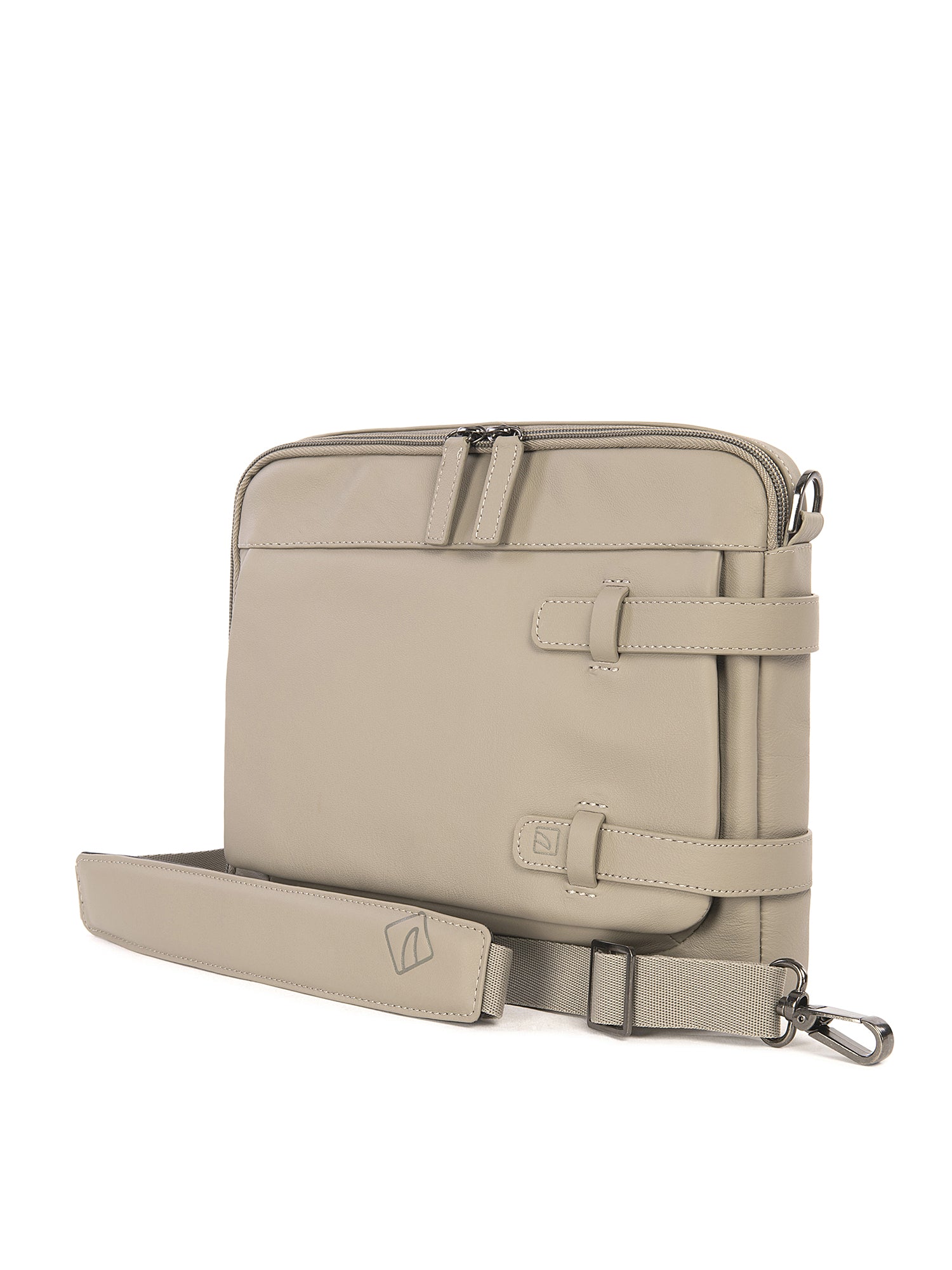 Borsa a tracolla unisex vera pelle Casual BTES-Grigio ghiaccio Tucano