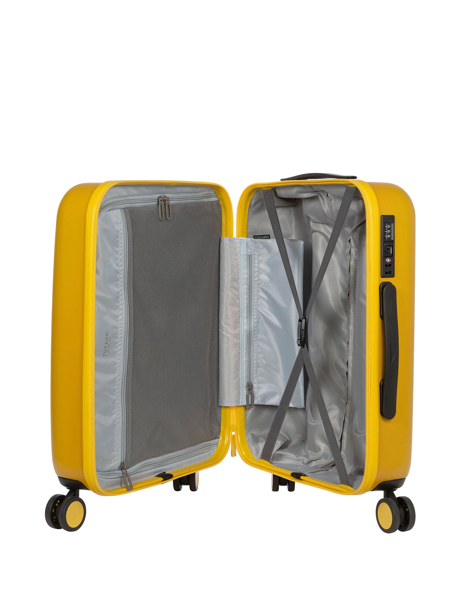 Valigia Unisex in Policarbonato Con Zip BTRTED-S-Giallo Tucano