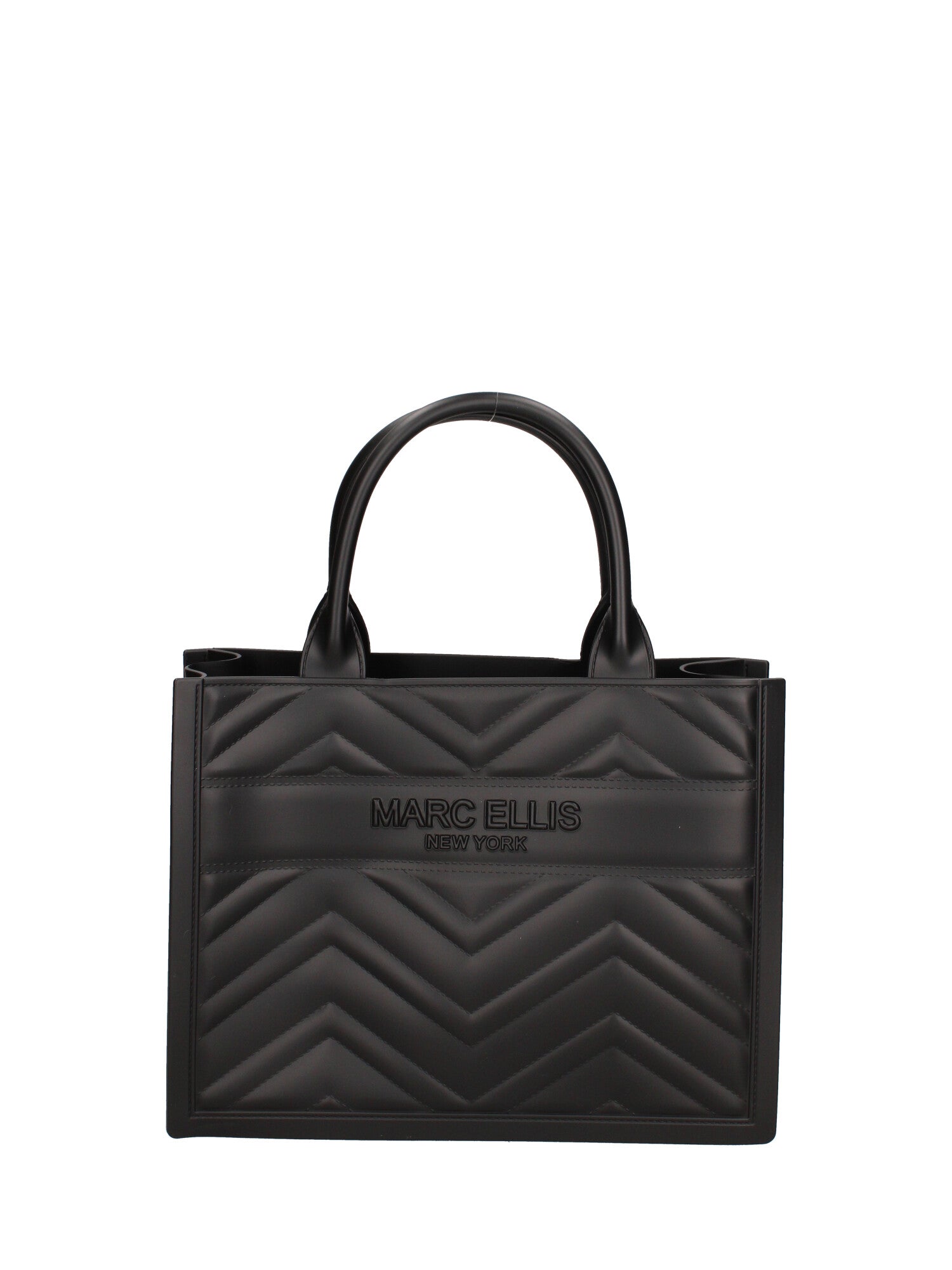 Borsa a mano da donna 100% gomma FLAT BUBY WAVE M -BLACK-CDF Marc Ellis