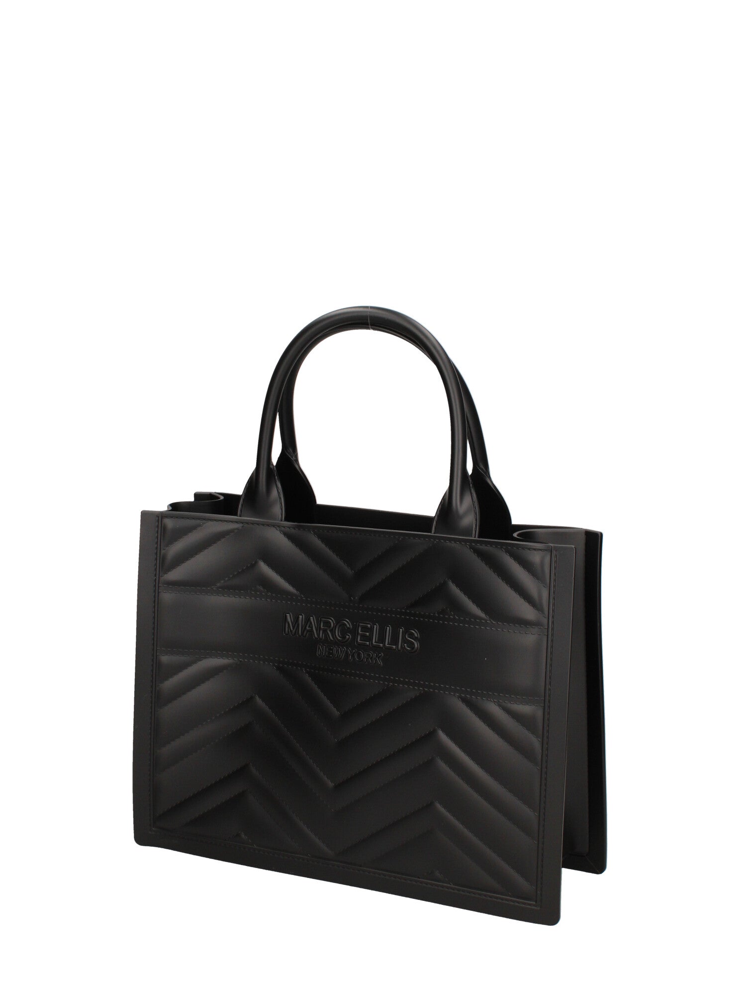 Borsa a mano da donna 100% gomma FLAT BUBY WAVE M -BLACK-CDF Marc Ellis
