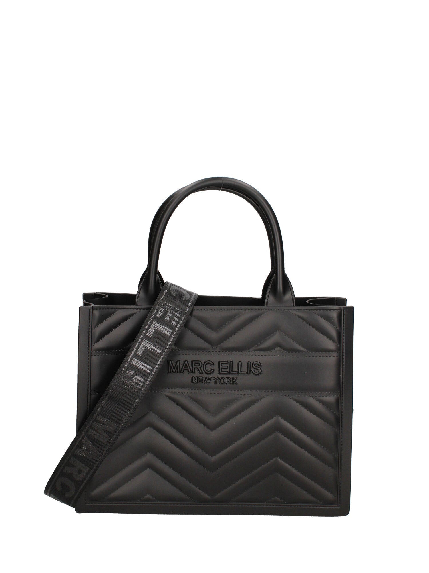 Borsa a mano da donna 100% gomma FLAT BUBY WAVE M -BLACK-CDF Marc Ellis