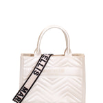 Borsa a mano da donna 100% gomma FLAT BUBY WAVE M -WHITECAP-LIGHT GOLD Marc Ellis