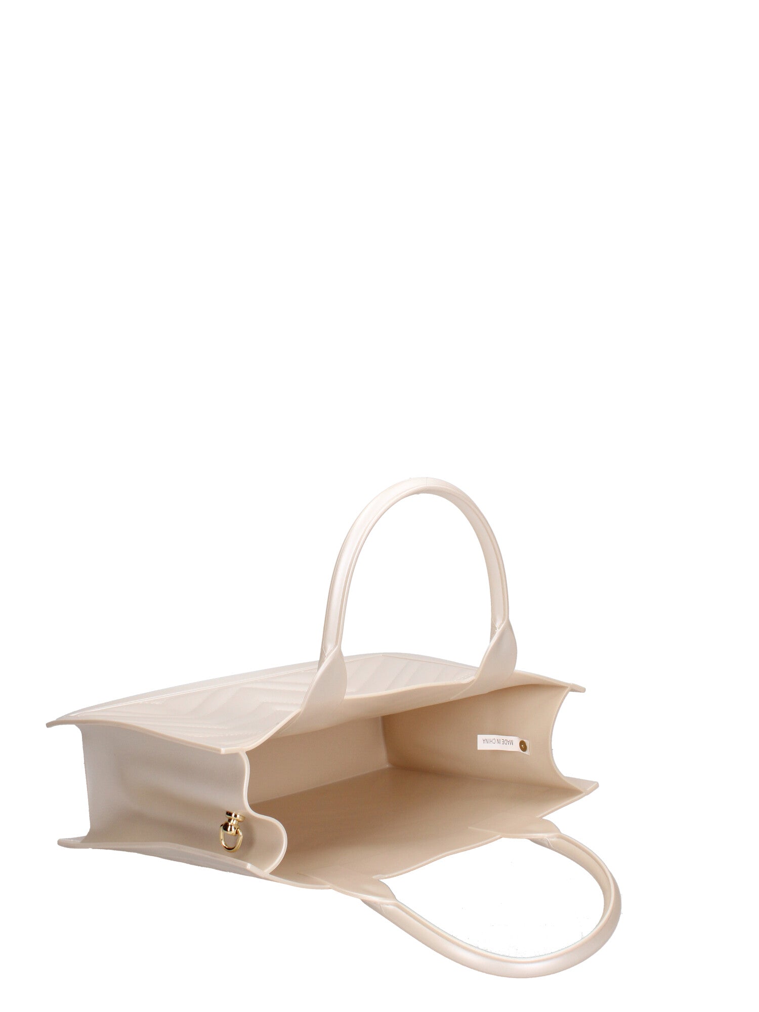Borsa a mano da donna 100% gomma FLAT BUBY WAVE M -WHITECAP-LIGHT GOLD Marc Ellis