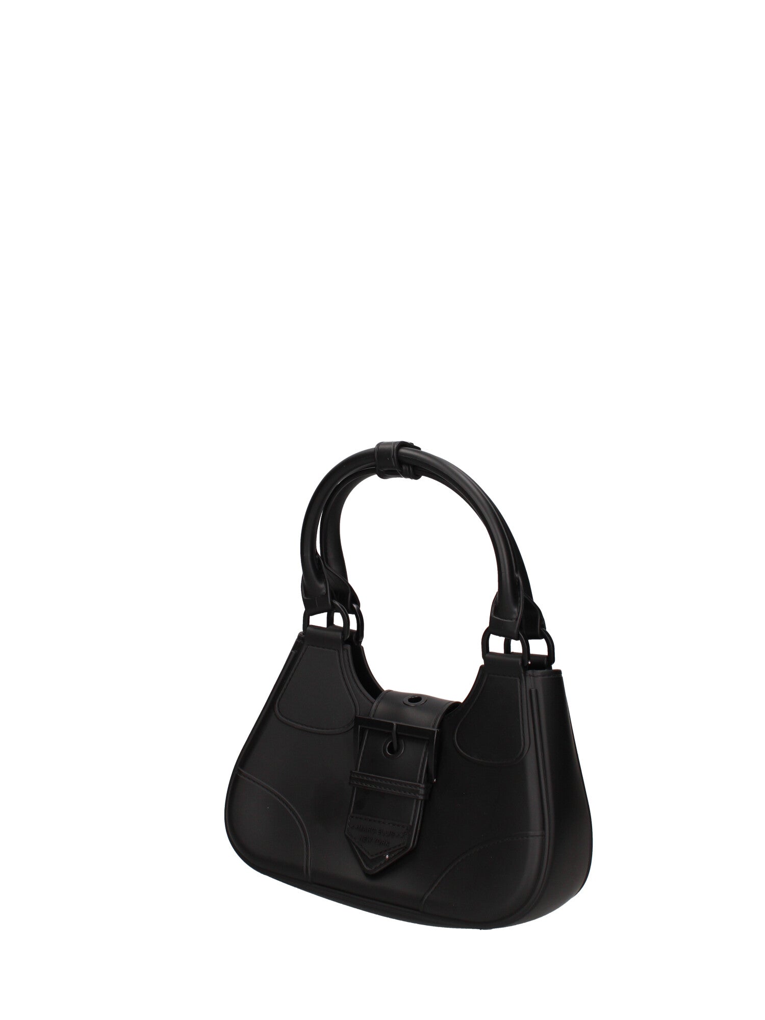 Borsa a mano da donna 100% gomma FLAT CIRCLE-BLACK-BLACK Marc Ellis