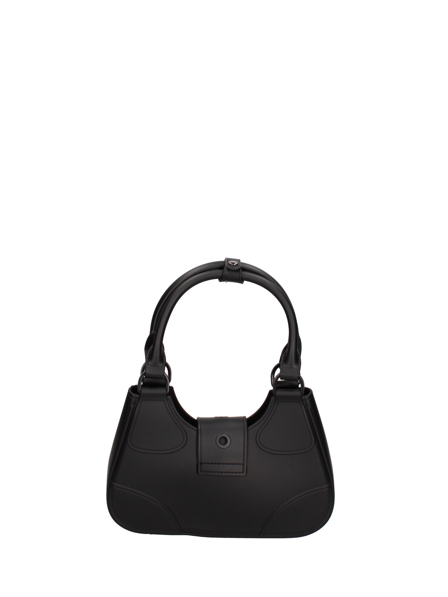 Borsa a mano da donna 100% gomma FLAT CIRCLE-BLACK-BLACK Marc Ellis