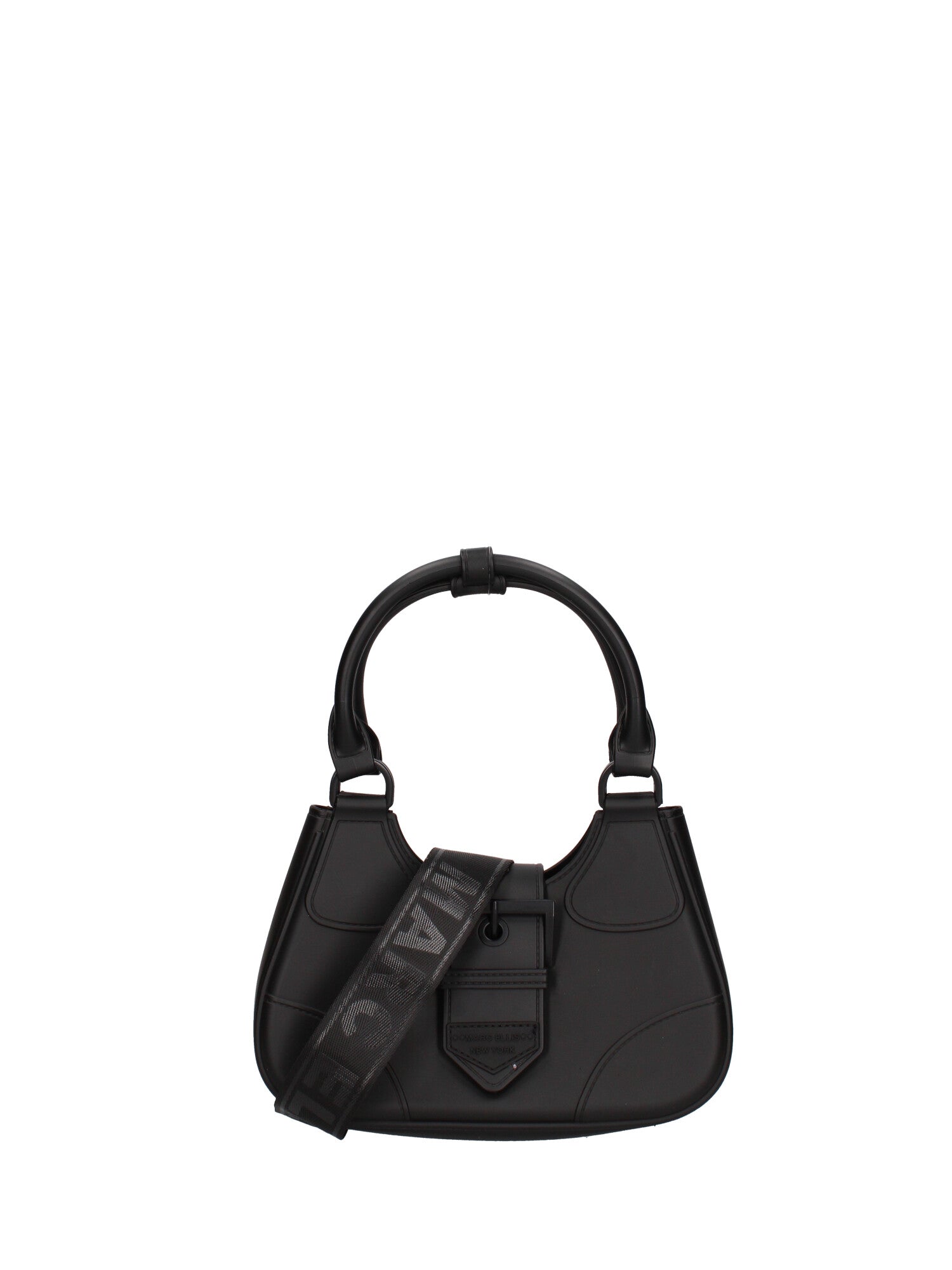 Borsa a mano da donna 100% gomma FLAT CIRCLE-BLACK-BLACK Marc Ellis