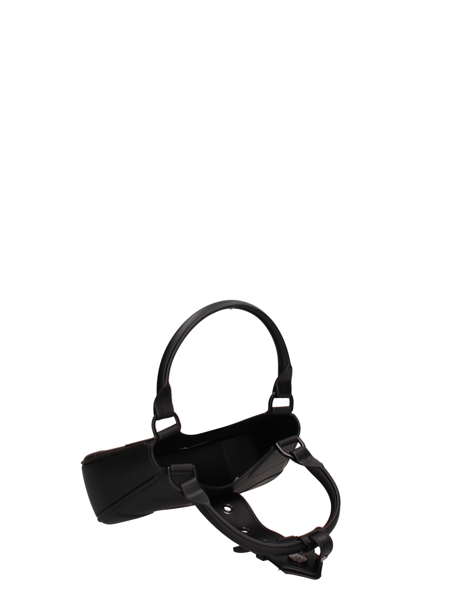 Borsa a mano da donna 100% gomma FLAT CIRCLE-BLACK-BLACK Marc Ellis