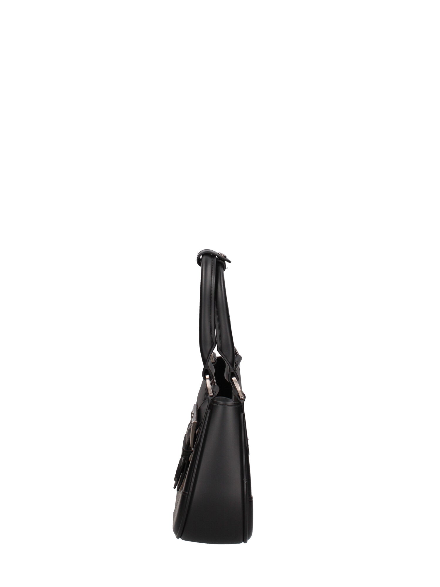 Borsa a mano da donna 100% gomma FLAT CIRCLE-BLACK-BRUSH CDF Marc Ellis