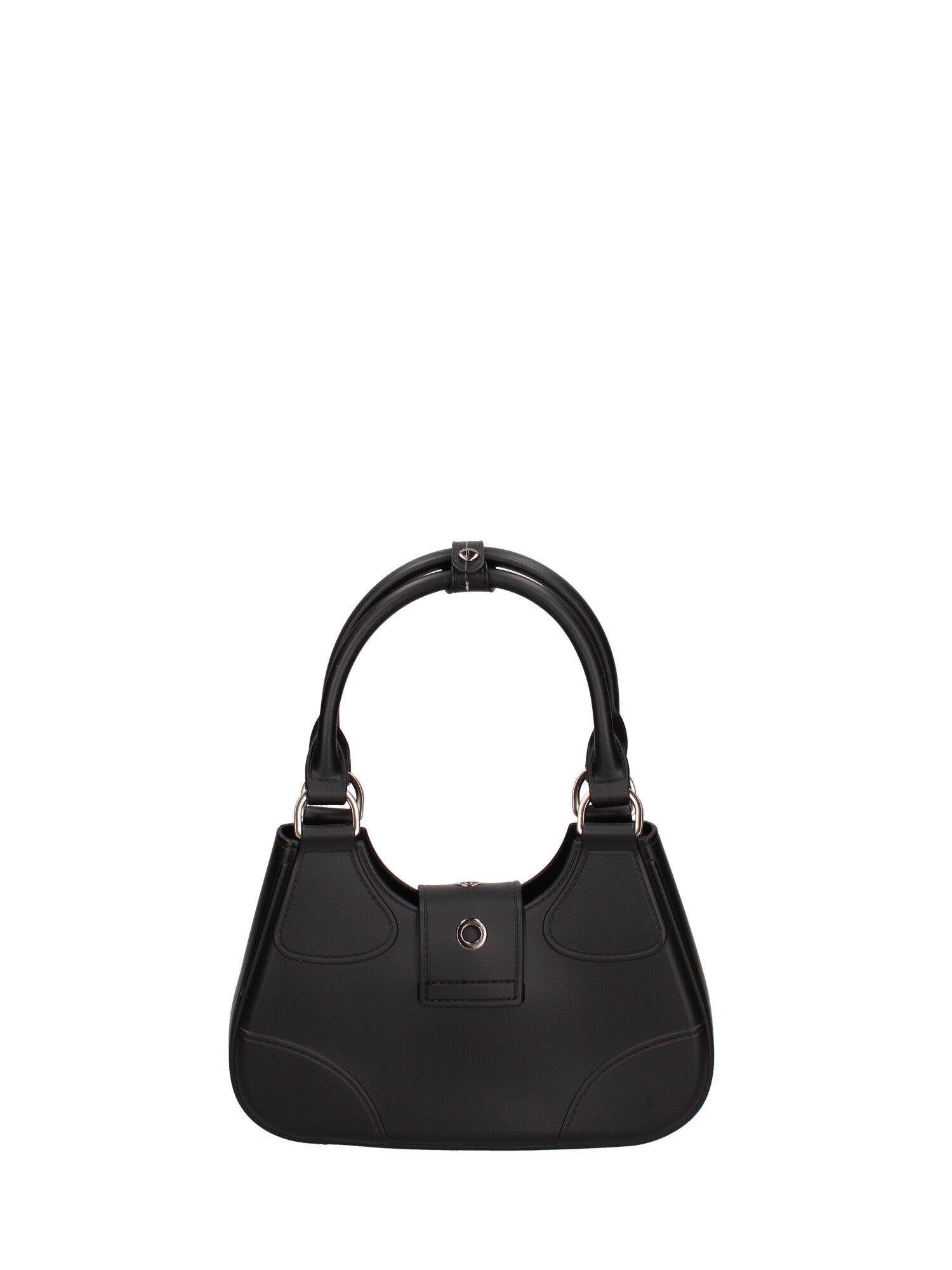 Borsa a mano da donna 100% gomma FLAT CIRCLE-BLACK-BRUSH CDF Marc Ellis