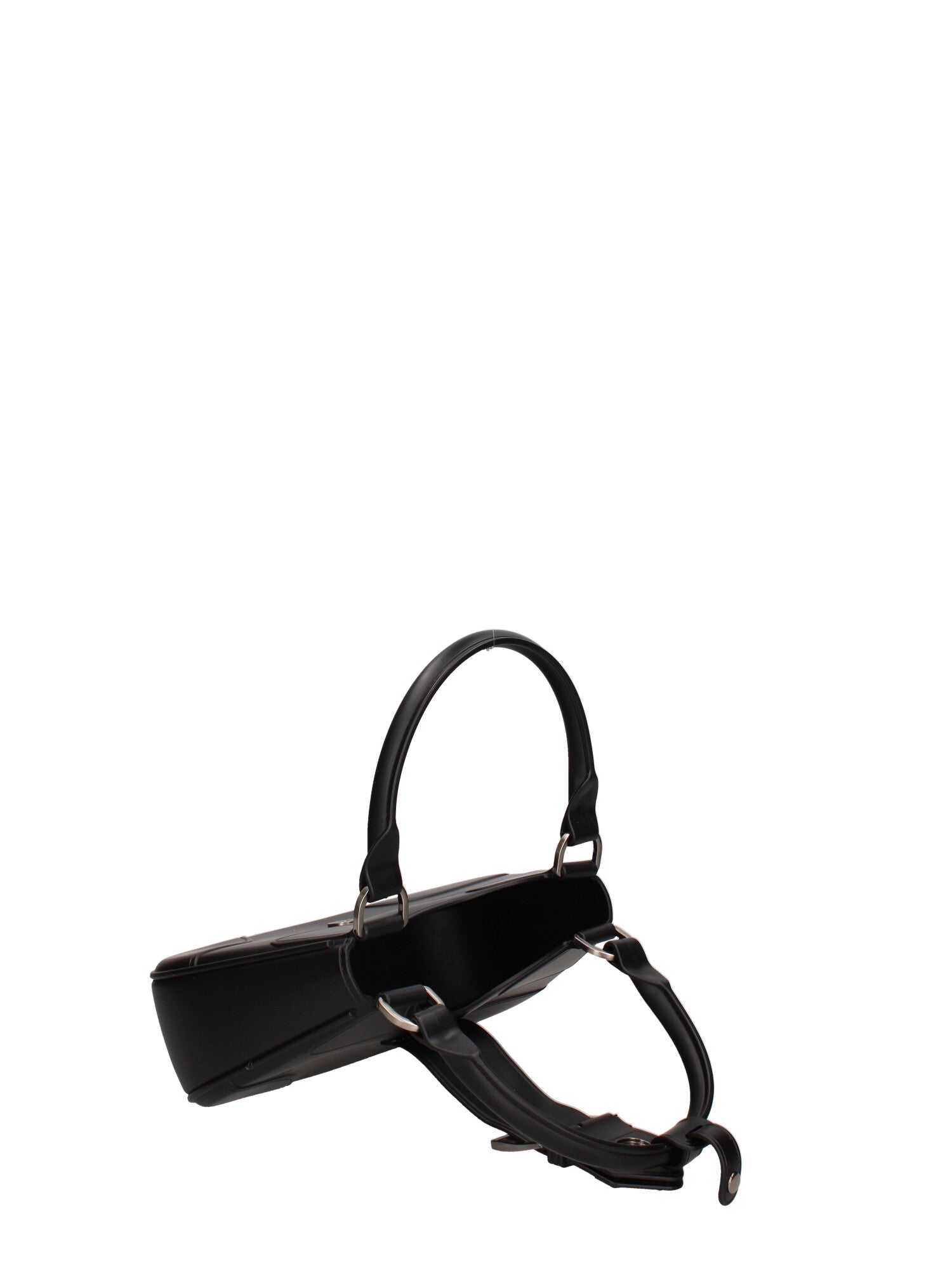 Borsa a mano da donna 100% gomma FLAT CIRCLE-BLACK-BRUSH CDF Marc Ellis