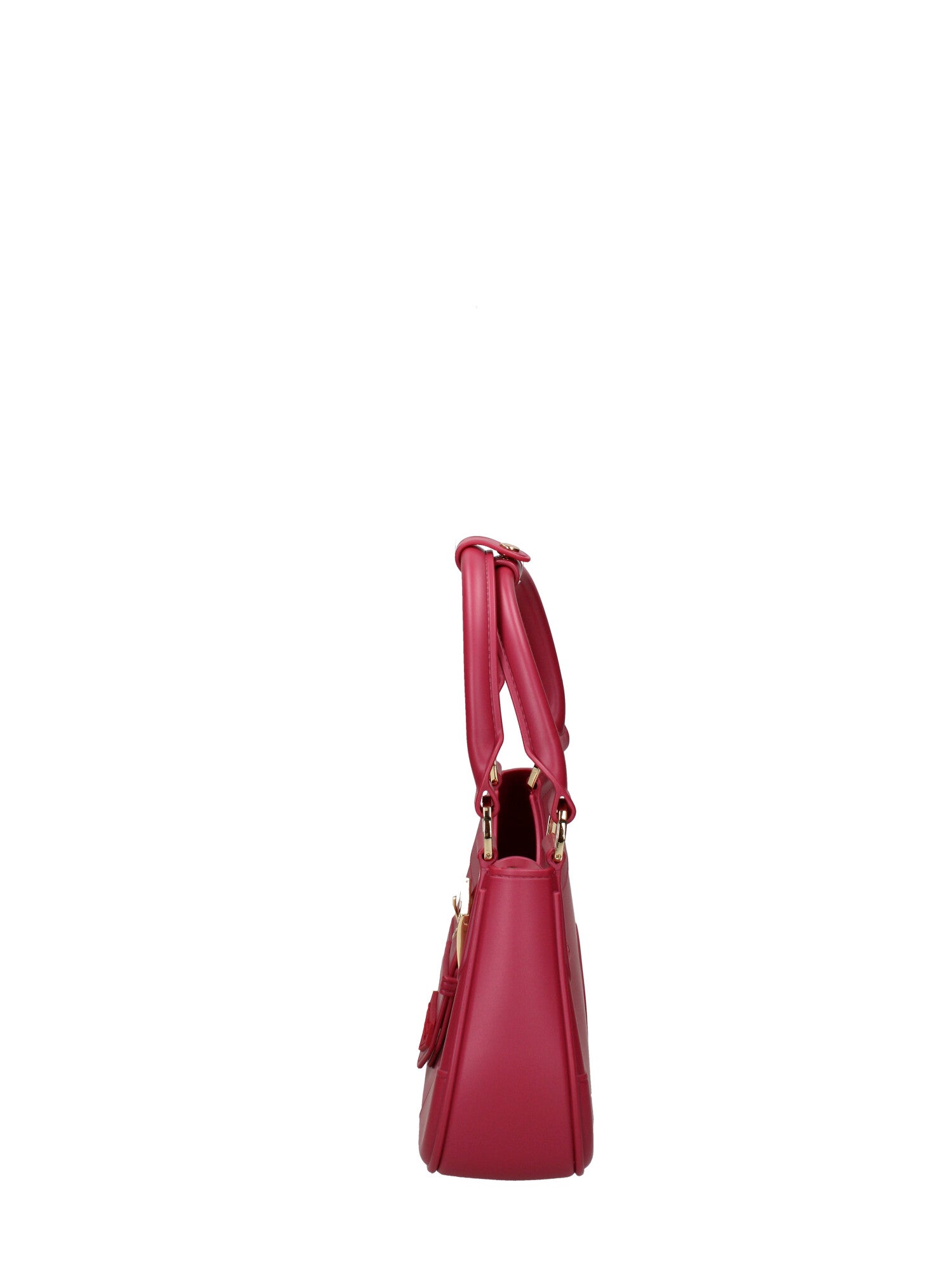 Borsa a mano da donna 100% gomma FLAT CIRCLE-CHERRY-GOLD Marc Ellis