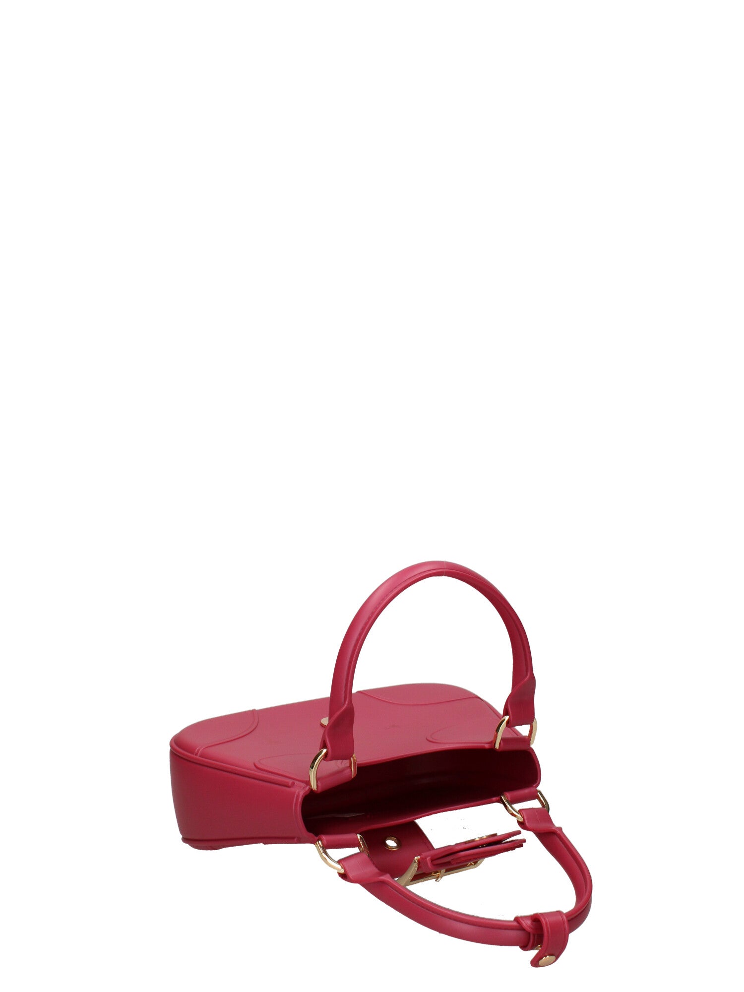 Borsa a mano da donna 100% gomma FLAT CIRCLE-CHERRY-GOLD Marc Ellis