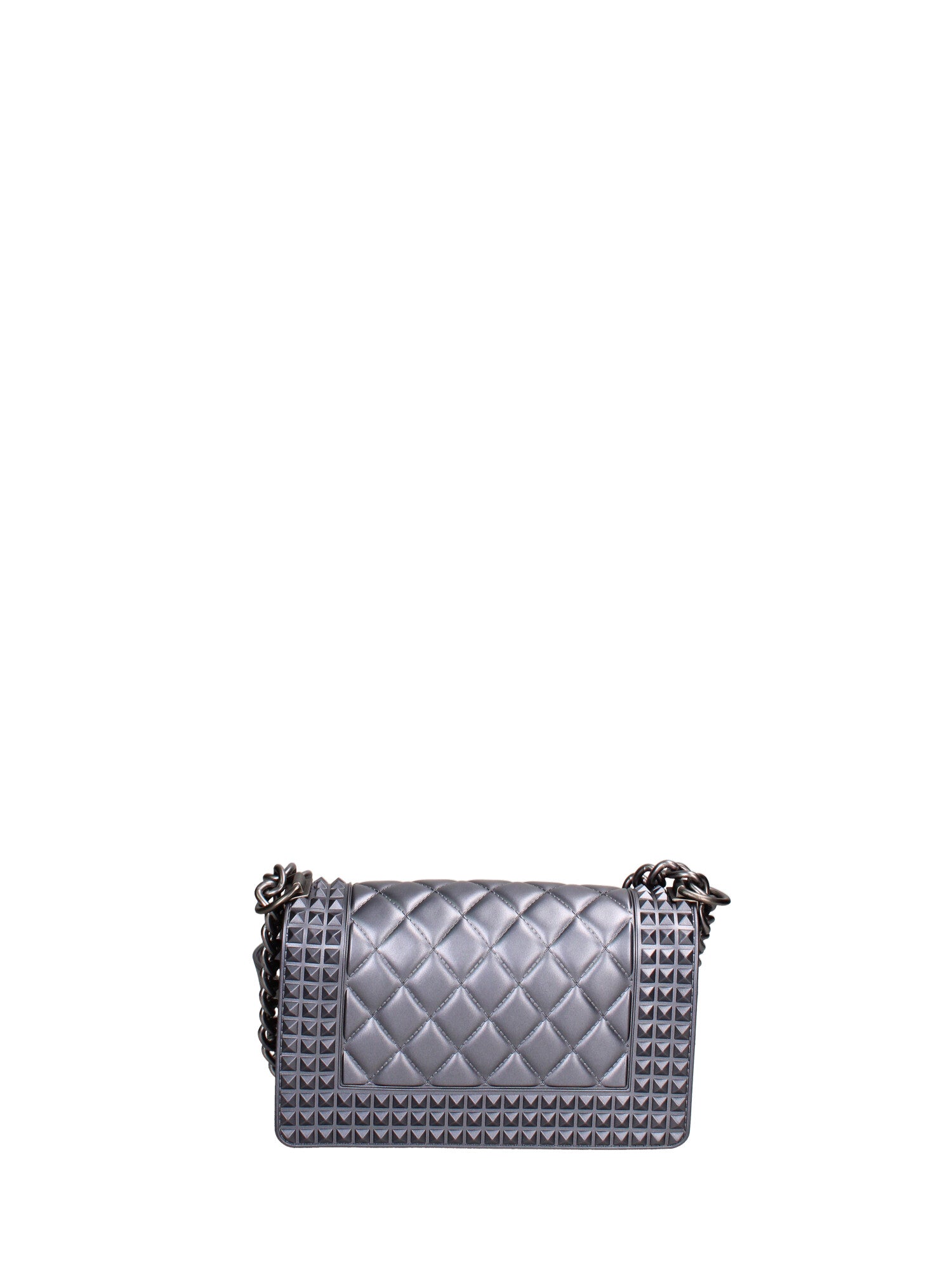 Borsa a mano donna 100% gomma FLAT PENKA S-GUN METAL-SATIN CDF Marc Ellis