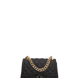 Borsa a mano da donna 100% gomma FLAT RHOMBUS M 24-BLACK-GOLD Marc Ellis