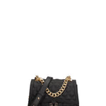 Borsa a mano da donna 100% gomma FLAT RHOMBUS M 24-BLACK-GOLD Marc Ellis
