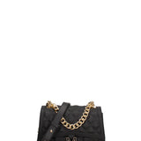 Borsa a mano da donna 100% gomma FLAT RHOMBUS M 24-BLACK-GOLD Marc Ellis