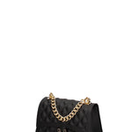 Borsa a mano da donna 100% gomma FLAT RHOMBUS M 24-BLACK-GOLD Marc Ellis