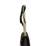 Borsa a mano da donna 100% gomma FLAT RHOMBUS M 24-BLACK-GOLD Marc Ellis