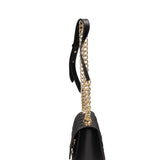 Borsa a mano da donna 100% gomma FLAT RHOMBUS M 24-BLACK-GOLD Marc Ellis