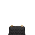 Borsa a mano da donna 100% gomma FLAT RHOMBUS M 24-BLACK-GOLD Marc Ellis
